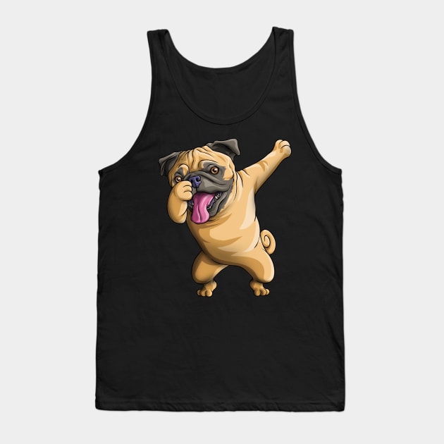 Dabbing Pug Funny Pug Lover Kids Boys Girls Dab Dance Gift Tank Top by Blink_Imprints10